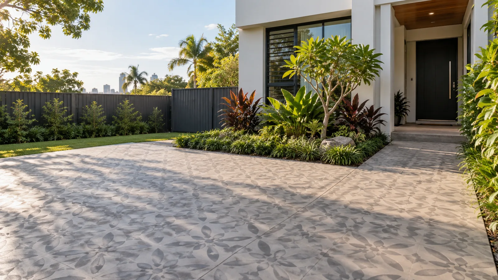 Stencilled concrete surface inspiration